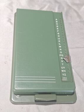 Vintage Bates Secretary Model C List Finder Metal Address Phone Book Green USA